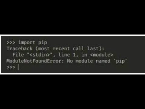 How to solve ModuleNotFoundError: No module named 'pip' in python 1 solve ModuleNotFoundError: No module named 'pip'