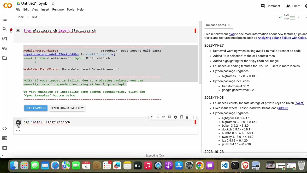 How to solve modulenotfounderror no module named 'elasticsearch' in python 1 solve ModuleNotFoundError: No module named 'elasticsearch'